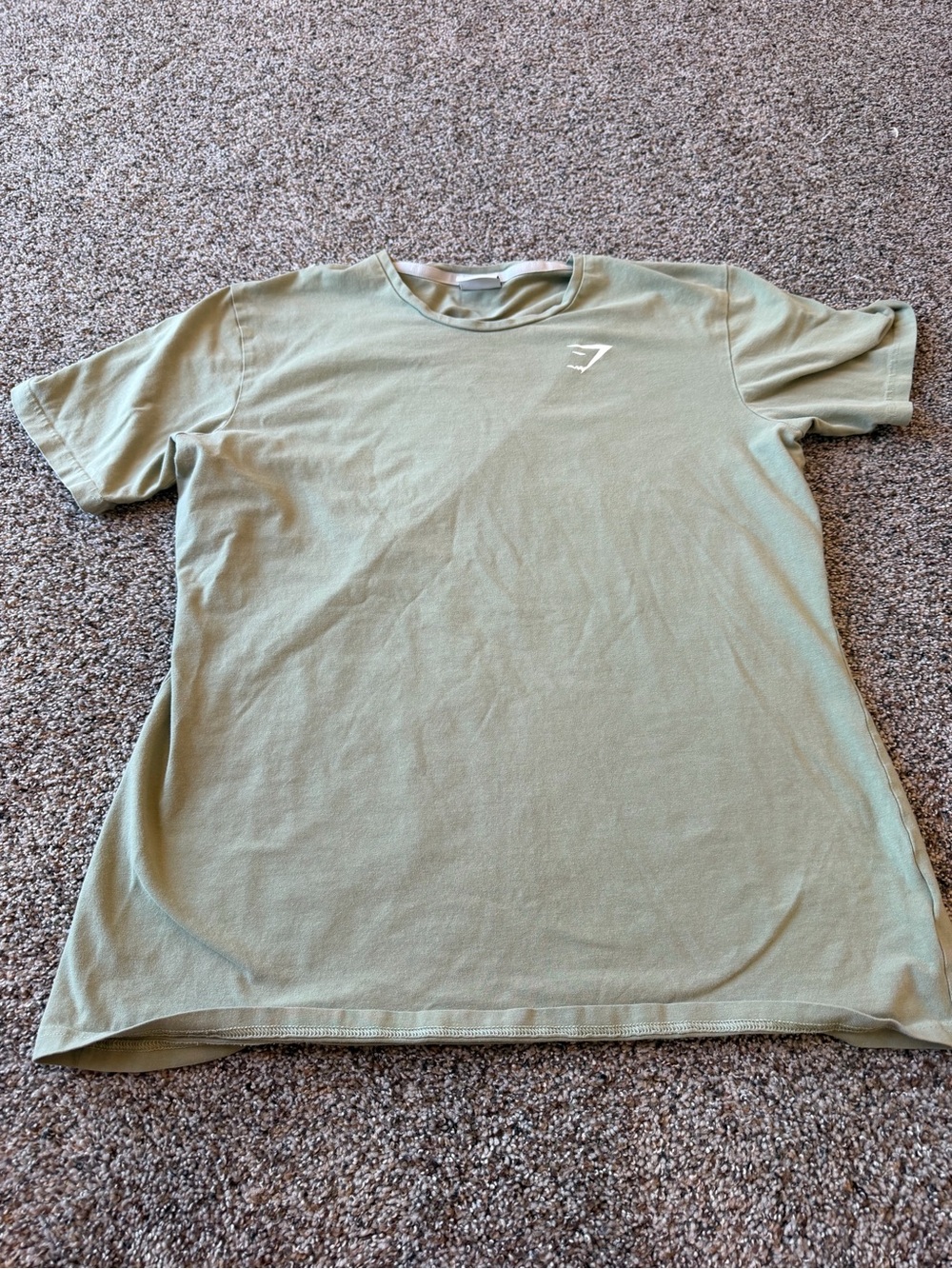 Gymshark Large Sage Green Oversized T Shirt Logo Workout Gym Training Tee